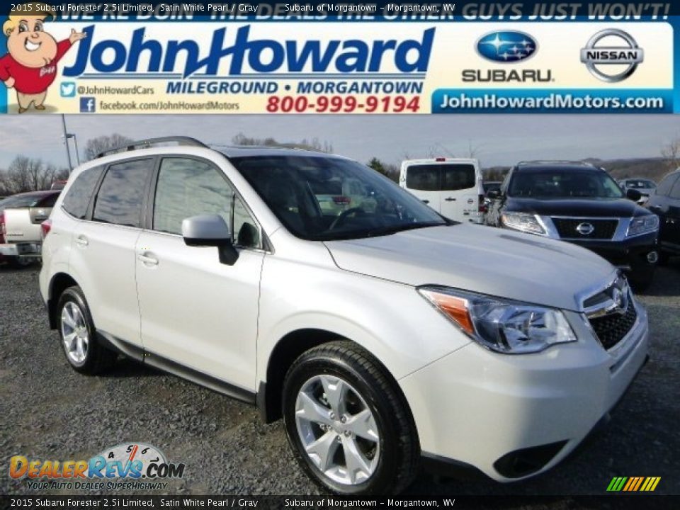 2015 Subaru Forester 2.5i Limited Satin White Pearl / Gray Photo #1