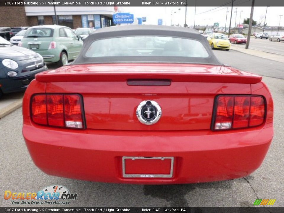 2007 Ford Mustang V6 Premium Convertible Torch Red / Light Graphite Photo #4