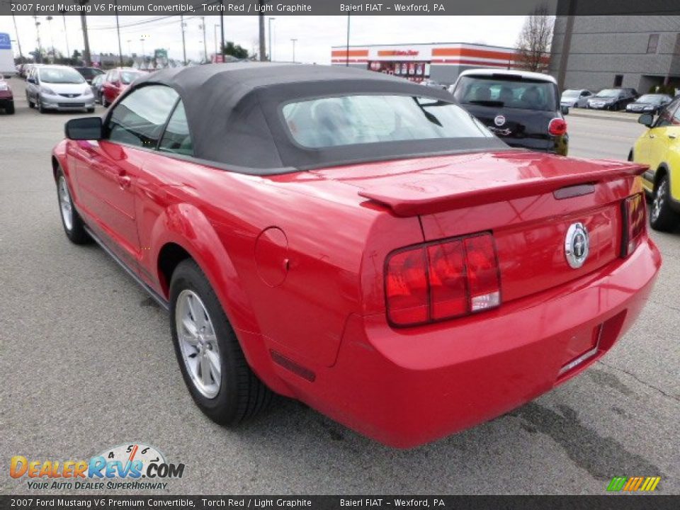 2007 Ford Mustang V6 Premium Convertible Torch Red / Light Graphite Photo #5