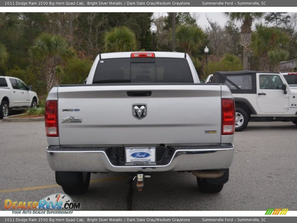 2011 Dodge Ram 1500 Big Horn Quad Cab Bright Silver Metallic / Dark Slate Gray/Medium Graystone Photo #4