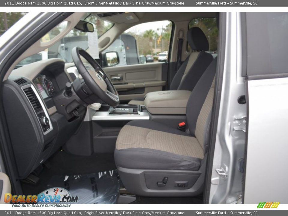 2011 Dodge Ram 1500 Big Horn Quad Cab Bright Silver Metallic / Dark Slate Gray/Medium Graystone Photo #14