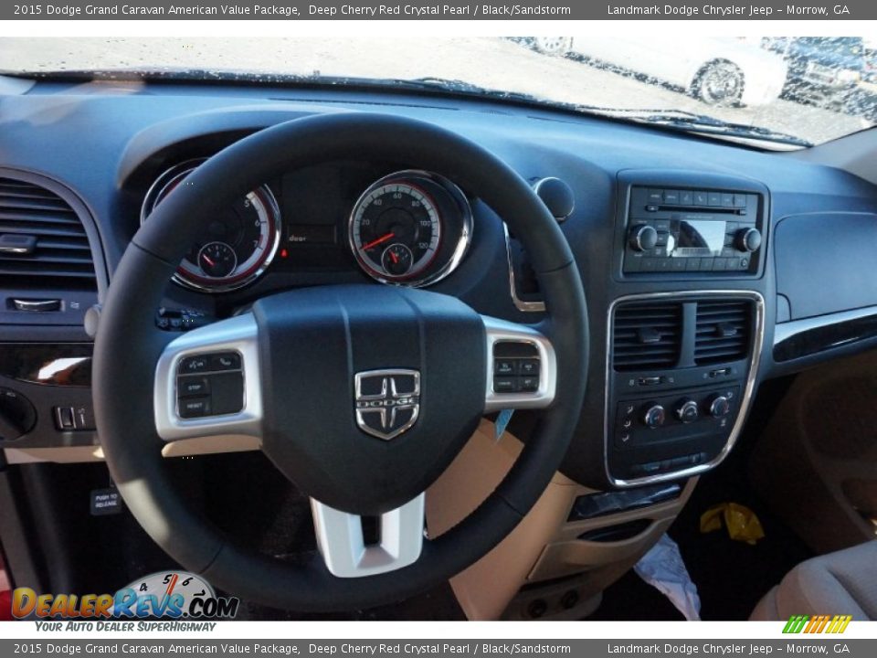 2015 Dodge Grand Caravan American Value Package Deep Cherry Red Crystal Pearl / Black/Sandstorm Photo #7