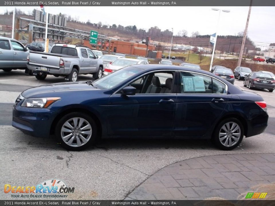 2011 Honda Accord EX-L Sedan Royal Blue Pearl / Gray Photo #7
