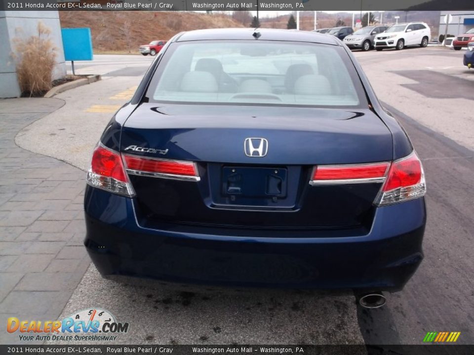 2011 Honda Accord EX-L Sedan Royal Blue Pearl / Gray Photo #8