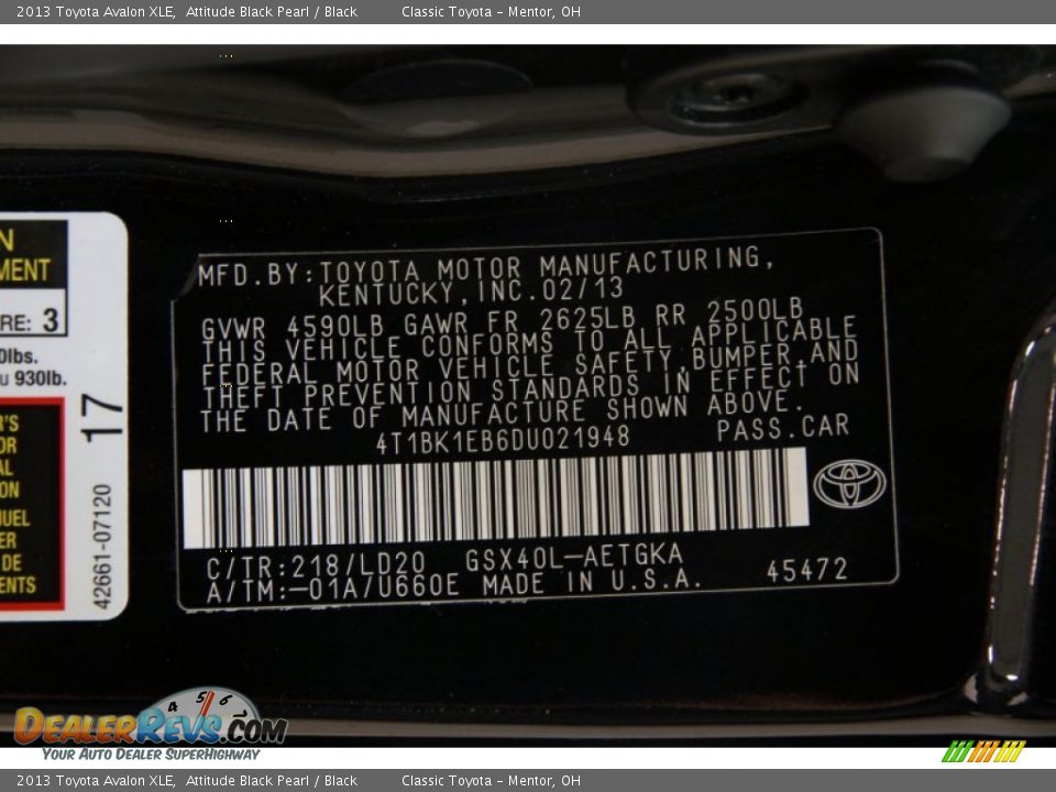 2013 Toyota Avalon XLE Attitude Black Pearl / Black Photo #21