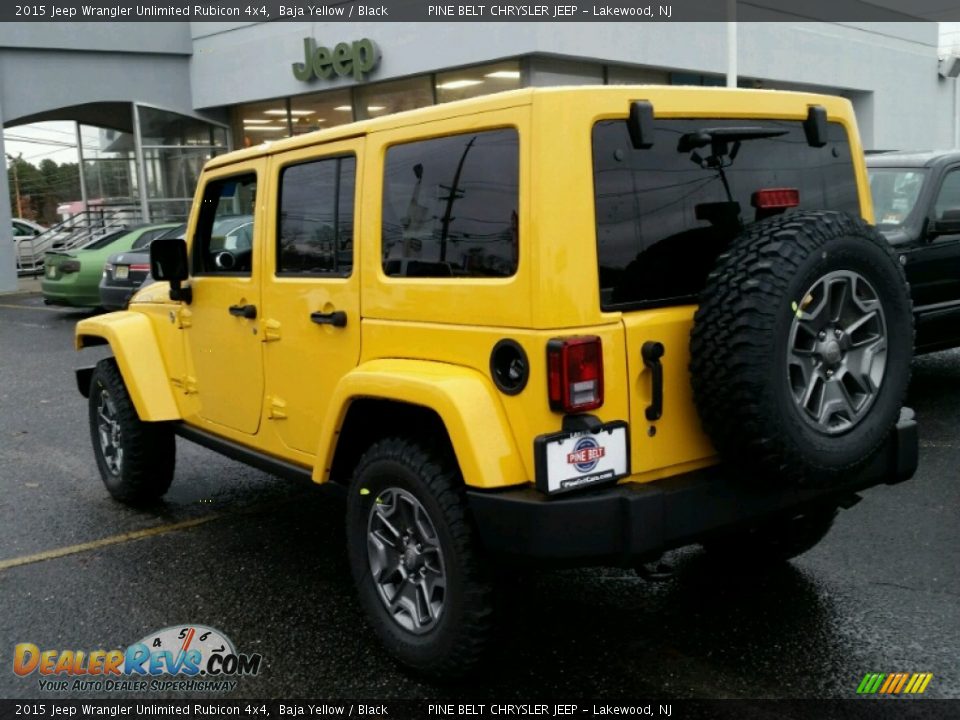 2015 Jeep Wrangler Unlimited Rubicon 4x4 Baja Yellow / Black Photo #4