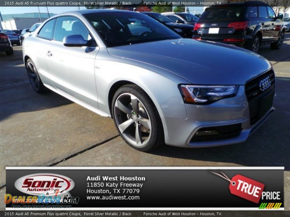 2015 Audi A5 Premium Plus quattro Coupe Floret Silver Metallic / Black Photo #1
