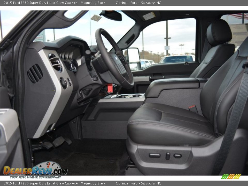 2015 Ford F250 Super Duty Lariat Crew Cab 4x4 Magnetic / Black Photo #6