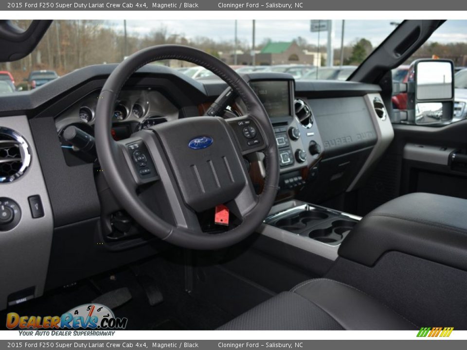 2015 Ford F250 Super Duty Lariat Crew Cab 4x4 Magnetic / Black Photo #7