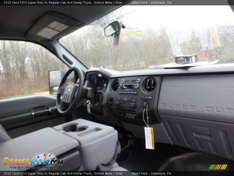 2015 Ford F350 Super Duty XL Regular Cab 4x4 Dump Truck Oxford White / Steel Photo #13