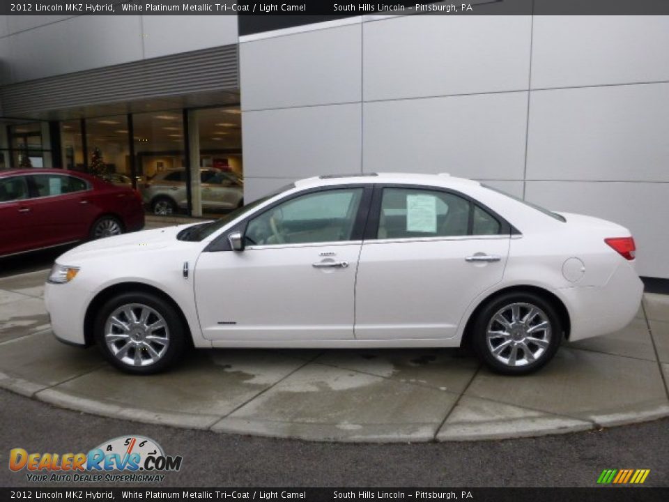 2012 Lincoln MKZ Hybrid White Platinum Metallic Tri-Coat / Light Camel Photo #2