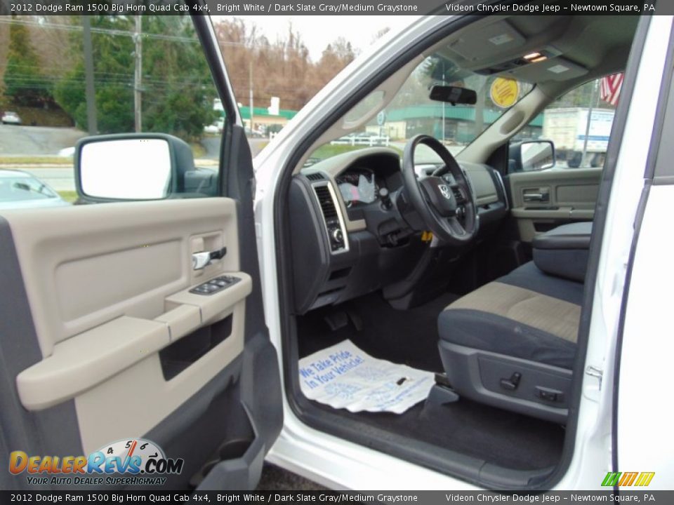 2012 Dodge Ram 1500 Big Horn Quad Cab 4x4 Bright White / Dark Slate Gray/Medium Graystone Photo #13