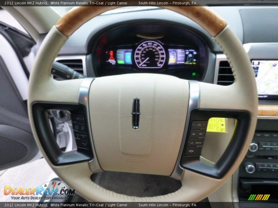 2012 Lincoln MKZ Hybrid White Platinum Metallic Tri-Coat / Light Camel Photo #20