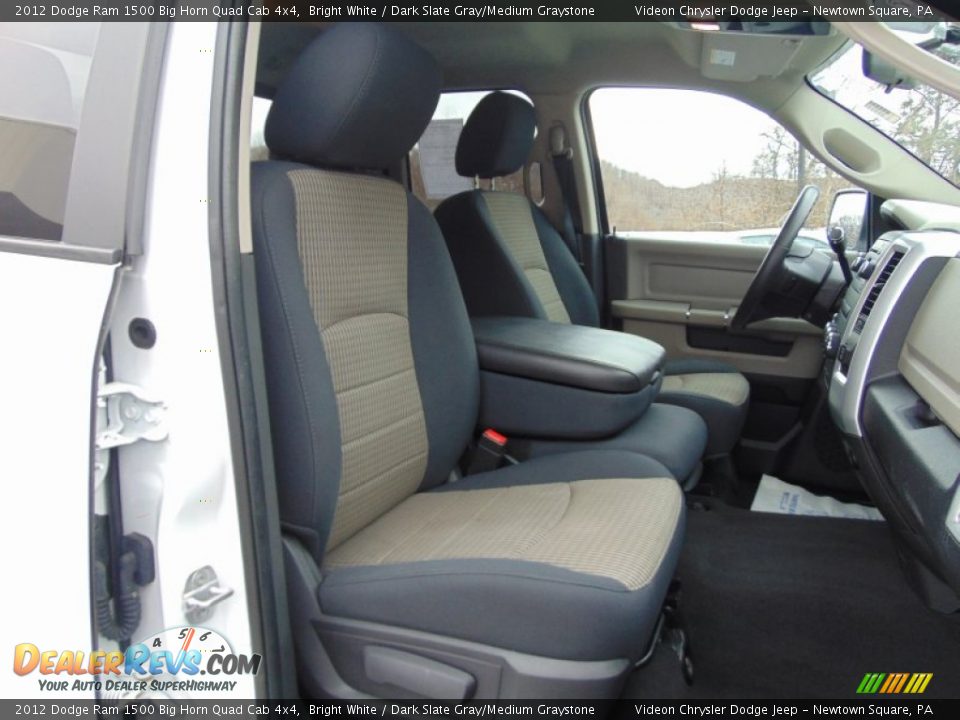 2012 Dodge Ram 1500 Big Horn Quad Cab 4x4 Bright White / Dark Slate Gray/Medium Graystone Photo #17
