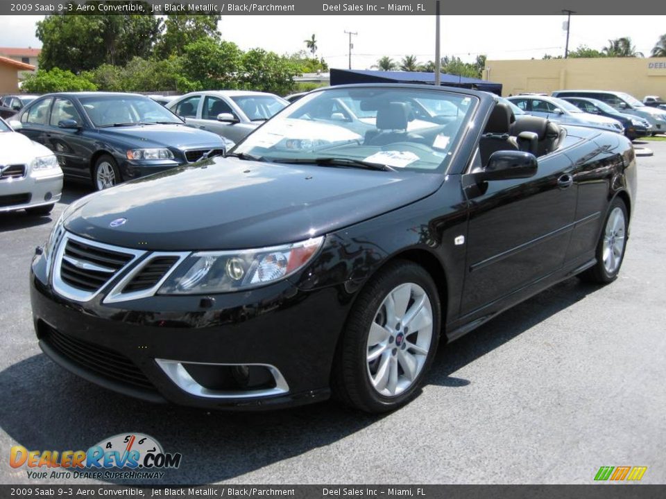 2009 Saab 9-3 Aero Convertible Jet Black Metallic / Black/Parchment Photo #1