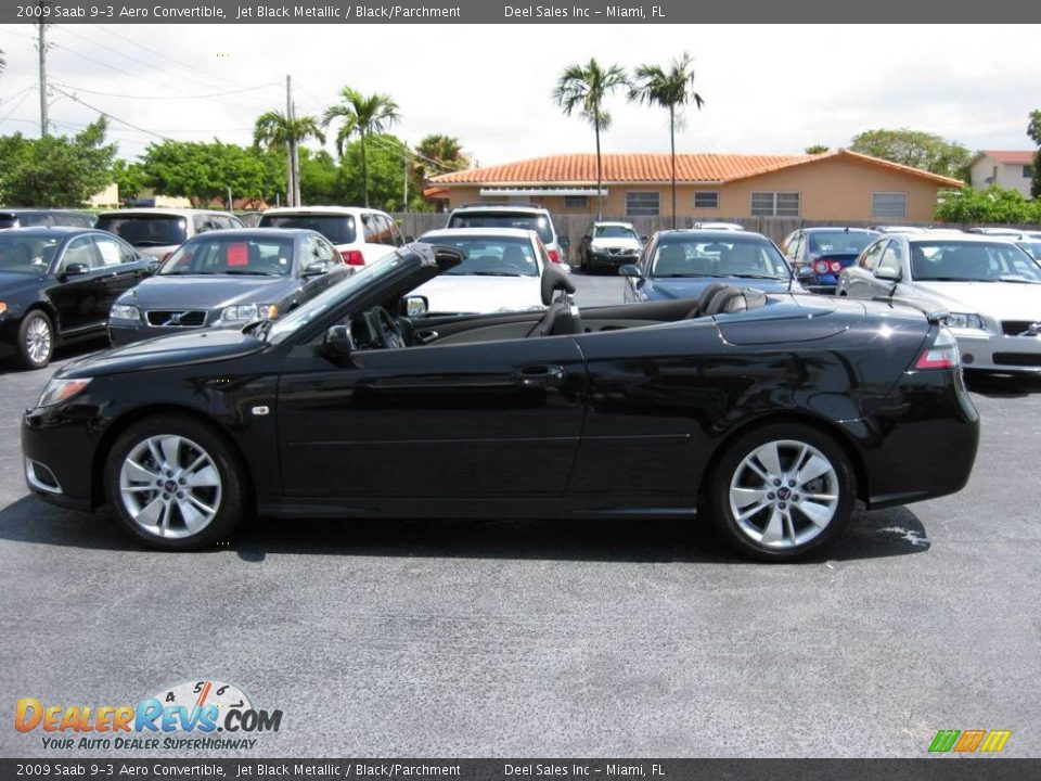 2009 Saab 9-3 Aero Convertible Jet Black Metallic / Black/Parchment Photo #2