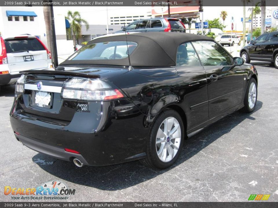 2009 Saab 9-3 Aero Convertible Jet Black Metallic / Black/Parchment Photo #5