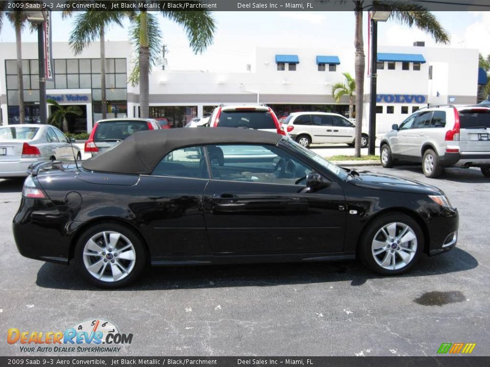 2009 Saab 9-3 Aero Convertible Jet Black Metallic / Black/Parchment Photo #6