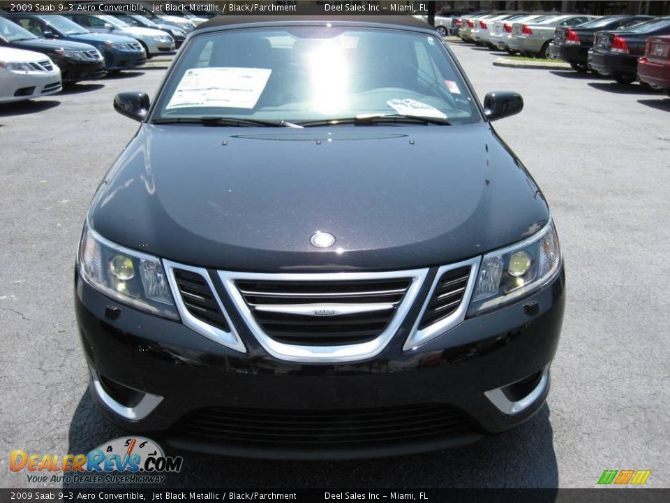 2009 Saab 9-3 Aero Convertible Jet Black Metallic / Black/Parchment Photo #8