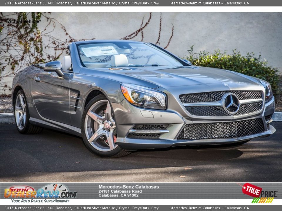 2015 Mercedes-Benz SL 400 Roadster Palladium Silver Metallic / Crystal Grey/Dark Grey Photo #1