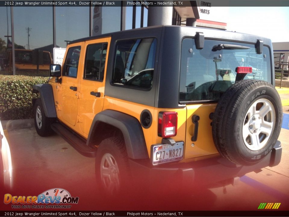 2012 Jeep Wrangler Unlimited Sport 4x4 Dozer Yellow / Black Photo #2