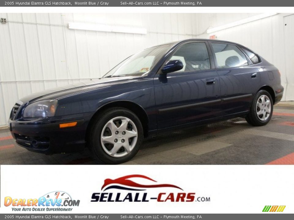 2005 Hyundai Elantra GLS Hatchback Moonlit Blue / Gray Photo #1