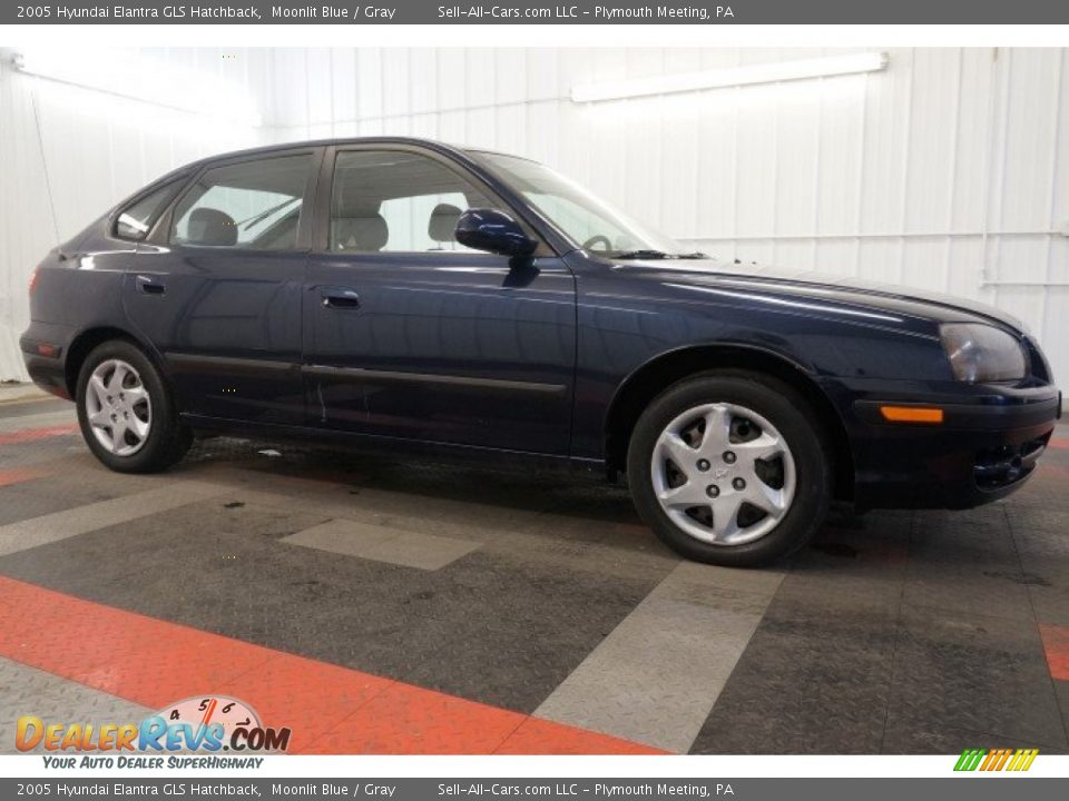 2005 Hyundai Elantra GLS Hatchback Moonlit Blue / Gray Photo #6