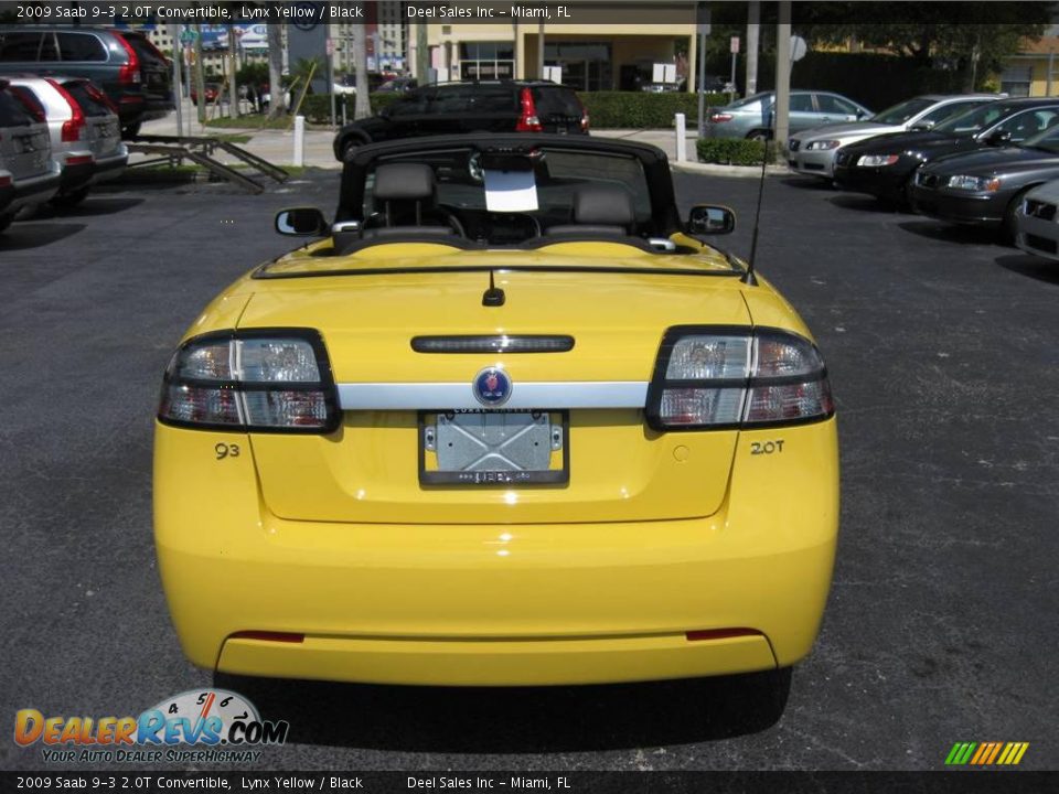 2009 Saab 9-3 2.0T Convertible Lynx Yellow / Black Photo #4