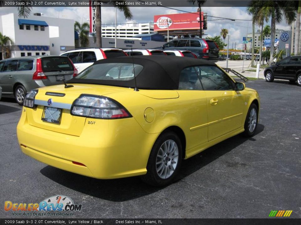 2009 Saab 9-3 2.0T Convertible Lynx Yellow / Black Photo #5