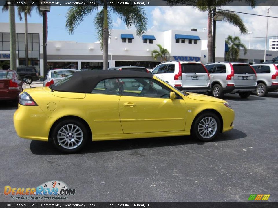 2009 Saab 9-3 2.0T Convertible Lynx Yellow / Black Photo #6