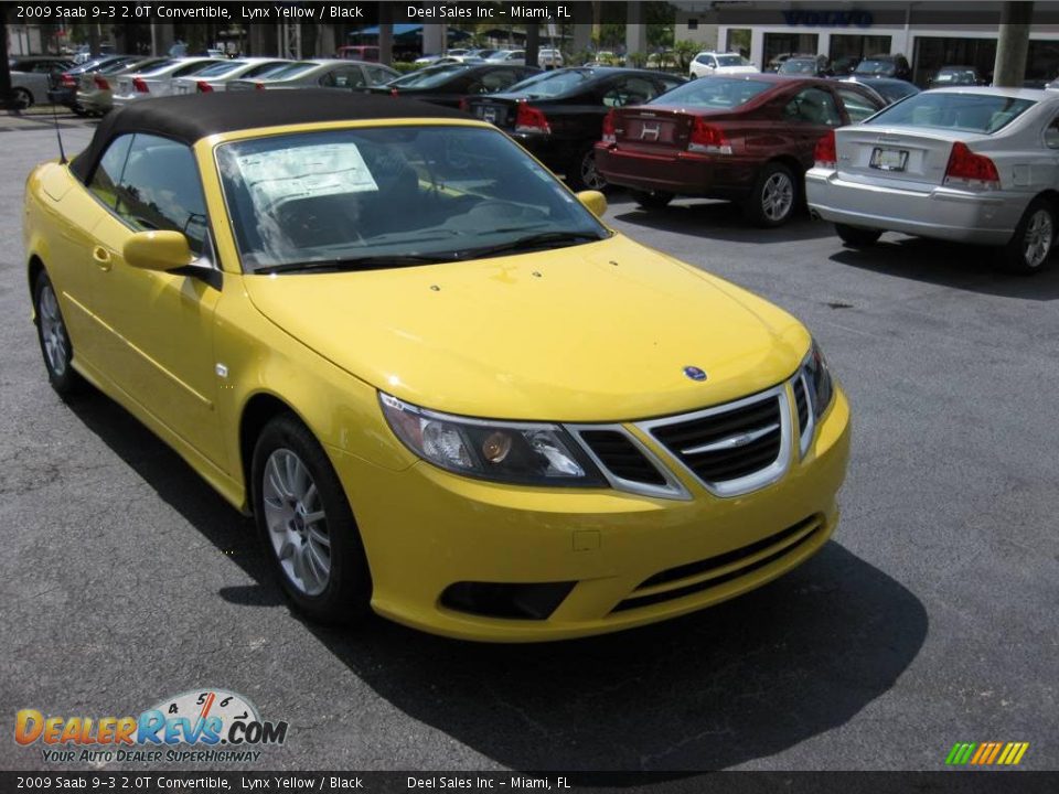 2009 Saab 9-3 2.0T Convertible Lynx Yellow / Black Photo #7