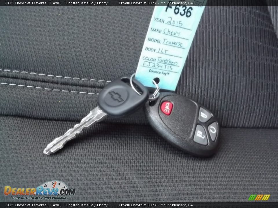 2015 Chevrolet Traverse LT AWD Tungsten Metallic / Ebony Photo #19