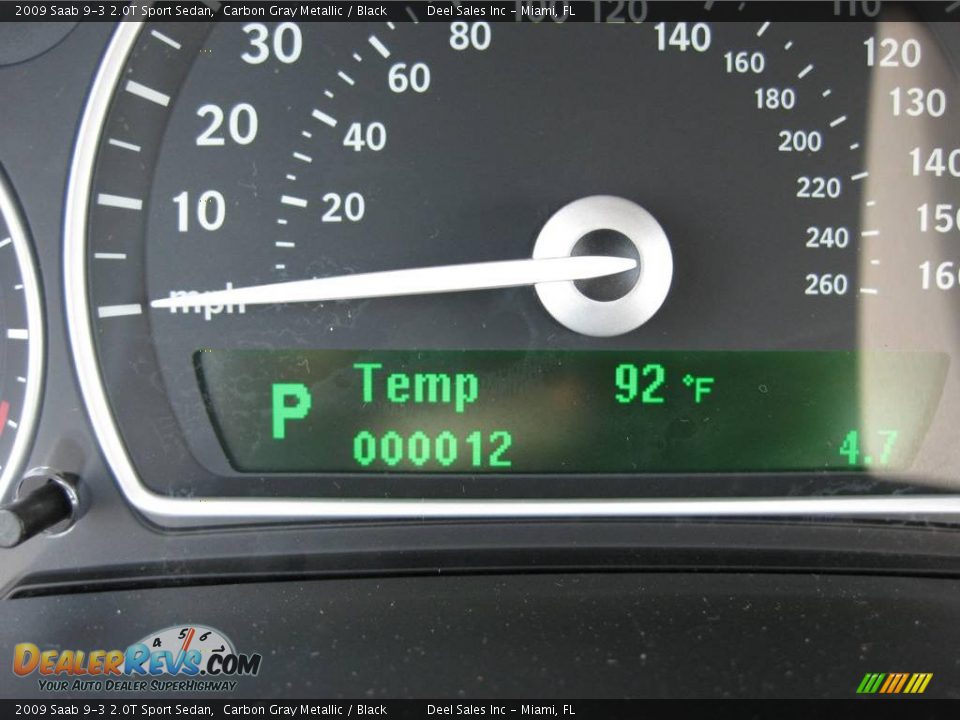 2009 Saab 9-3 2.0T Sport Sedan Carbon Gray Metallic / Black Photo #15