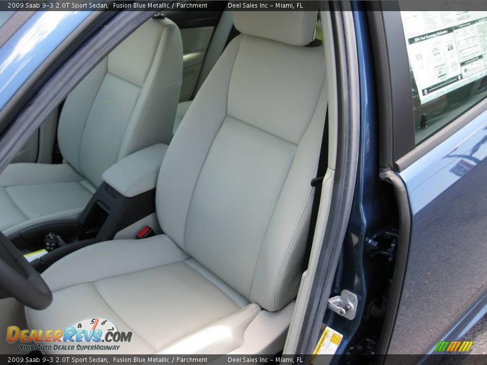2009 Saab 9-3 2.0T Sport Sedan Fusion Blue Metallic / Parchment Photo #9
