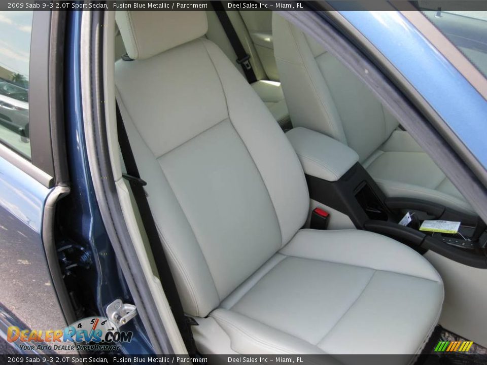 2009 Saab 9-3 2.0T Sport Sedan Fusion Blue Metallic / Parchment Photo #10
