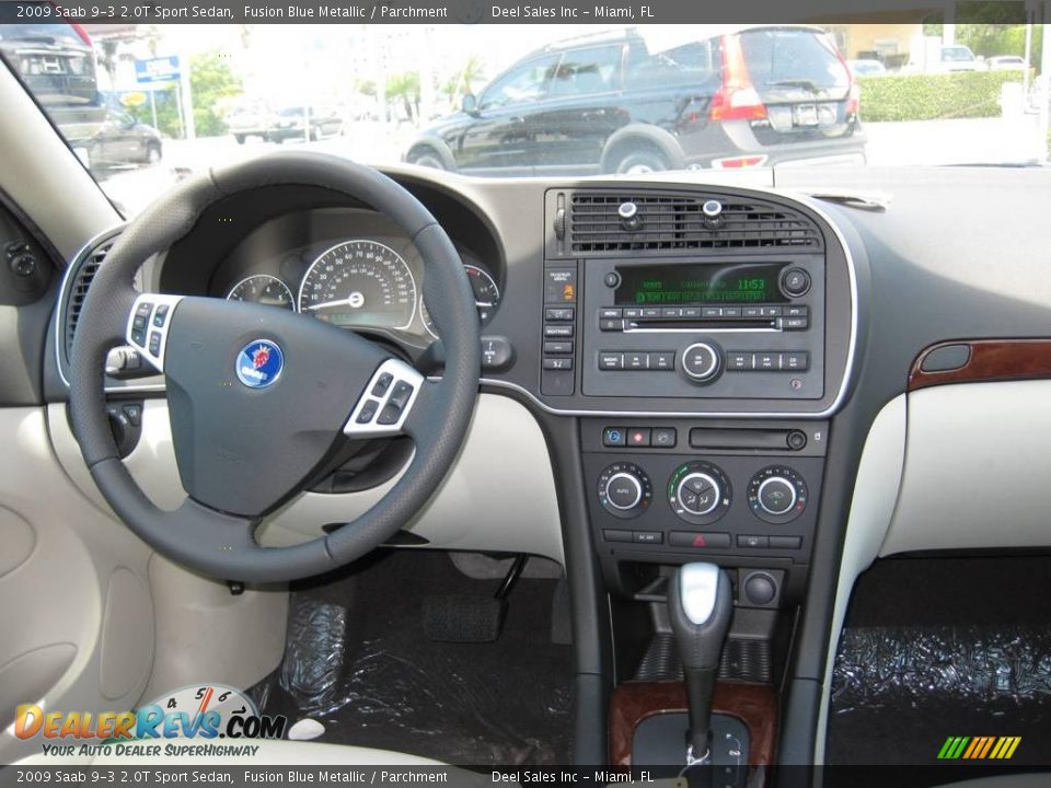 2009 Saab 9-3 2.0T Sport Sedan Fusion Blue Metallic / Parchment Photo #12
