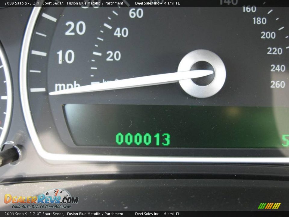 2009 Saab 9-3 2.0T Sport Sedan Fusion Blue Metallic / Parchment Photo #15