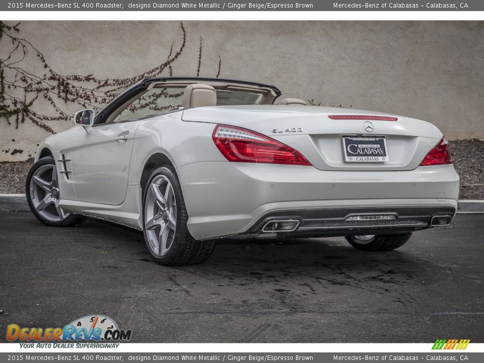 2015 Mercedes-Benz SL 400 Roadster designo Diamond White Metallic / Ginger Beige/Espresso Brown Photo #2