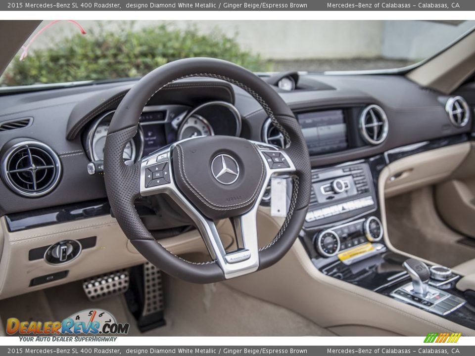 Ginger Beige/Espresso Brown Interior - 2015 Mercedes-Benz SL 400 Roadster Photo #5