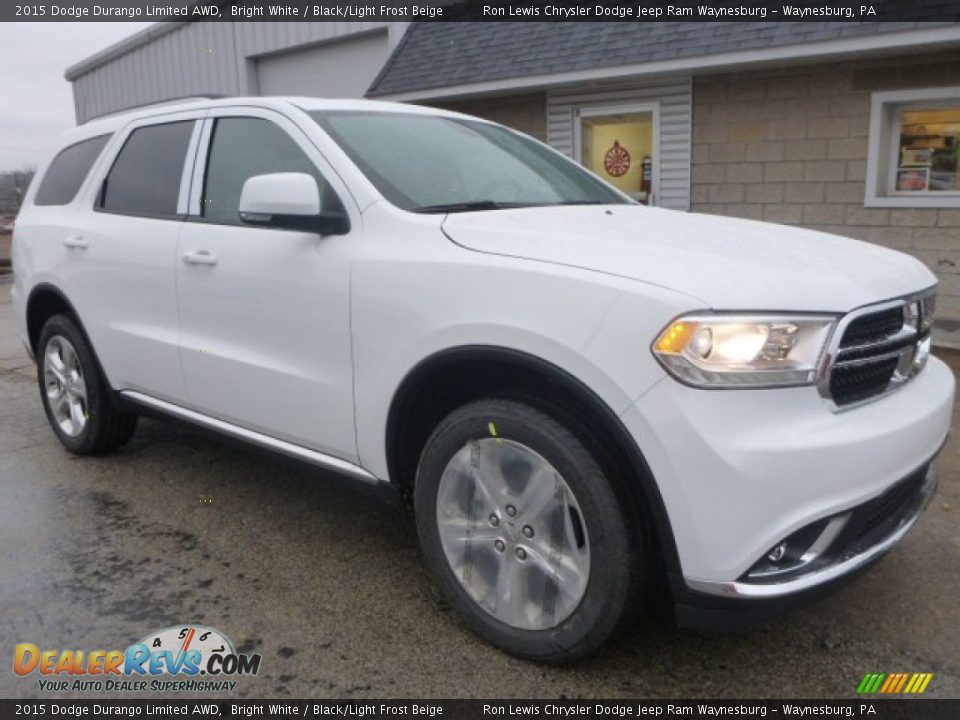 2015 Dodge Durango Limited AWD Bright White / Black/Light Frost Beige Photo #7