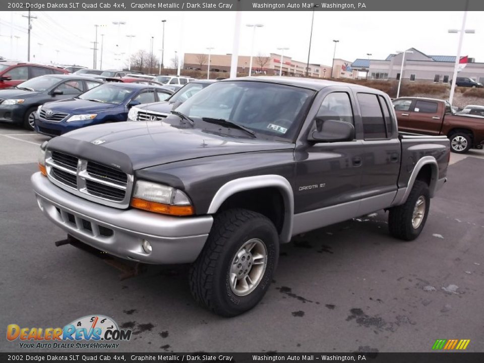 2002 Dodge Dakota SLT Quad Cab 4x4 Graphite Metallic / Dark Slate Gray Photo #4