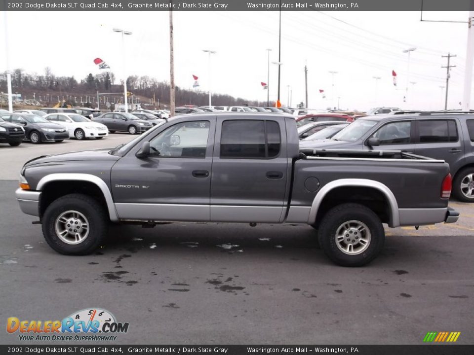 Graphite Metallic 2002 Dodge Dakota SLT Quad Cab 4x4 Photo #5