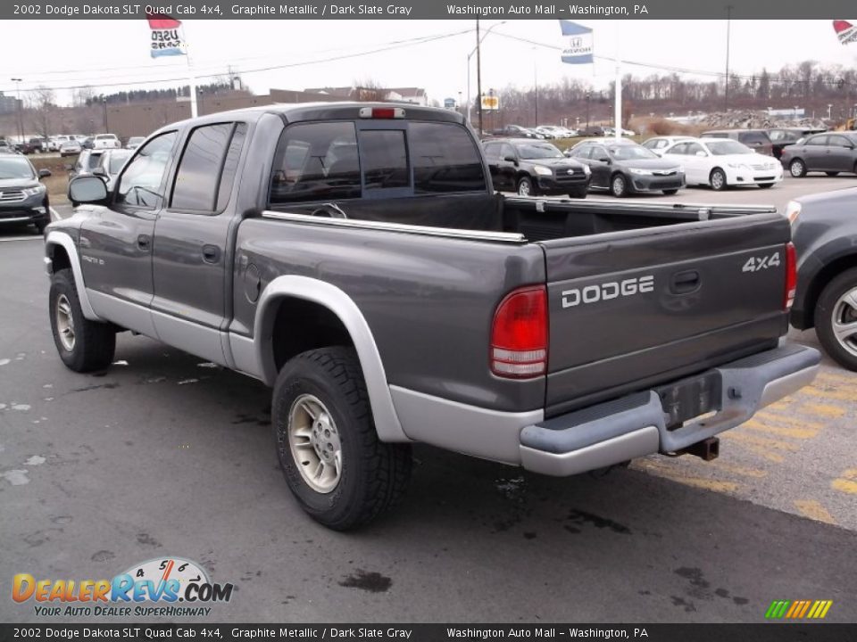 2002 Dodge Dakota SLT Quad Cab 4x4 Graphite Metallic / Dark Slate Gray Photo #6