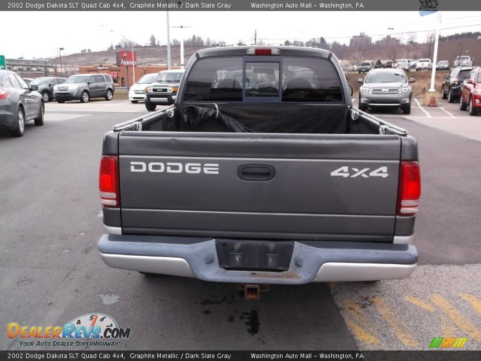 2002 Dodge Dakota SLT Quad Cab 4x4 Graphite Metallic / Dark Slate Gray Photo #7