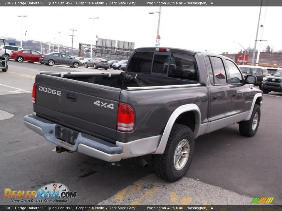 2002 Dodge Dakota SLT Quad Cab 4x4 Graphite Metallic / Dark Slate Gray Photo #8