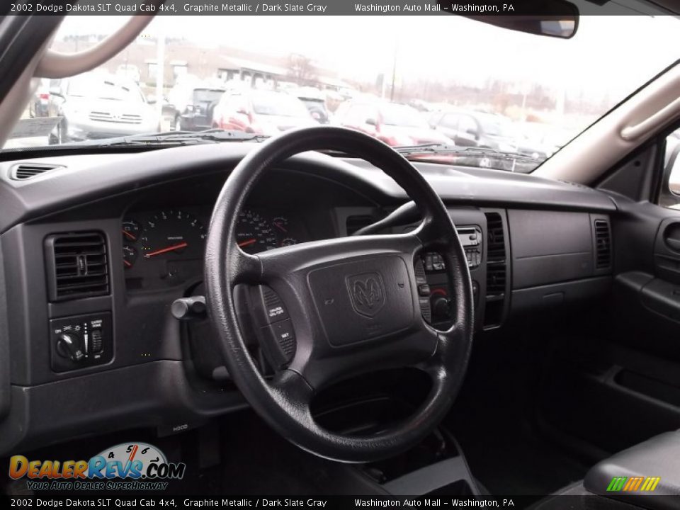 2002 Dodge Dakota SLT Quad Cab 4x4 Graphite Metallic / Dark Slate Gray Photo #11