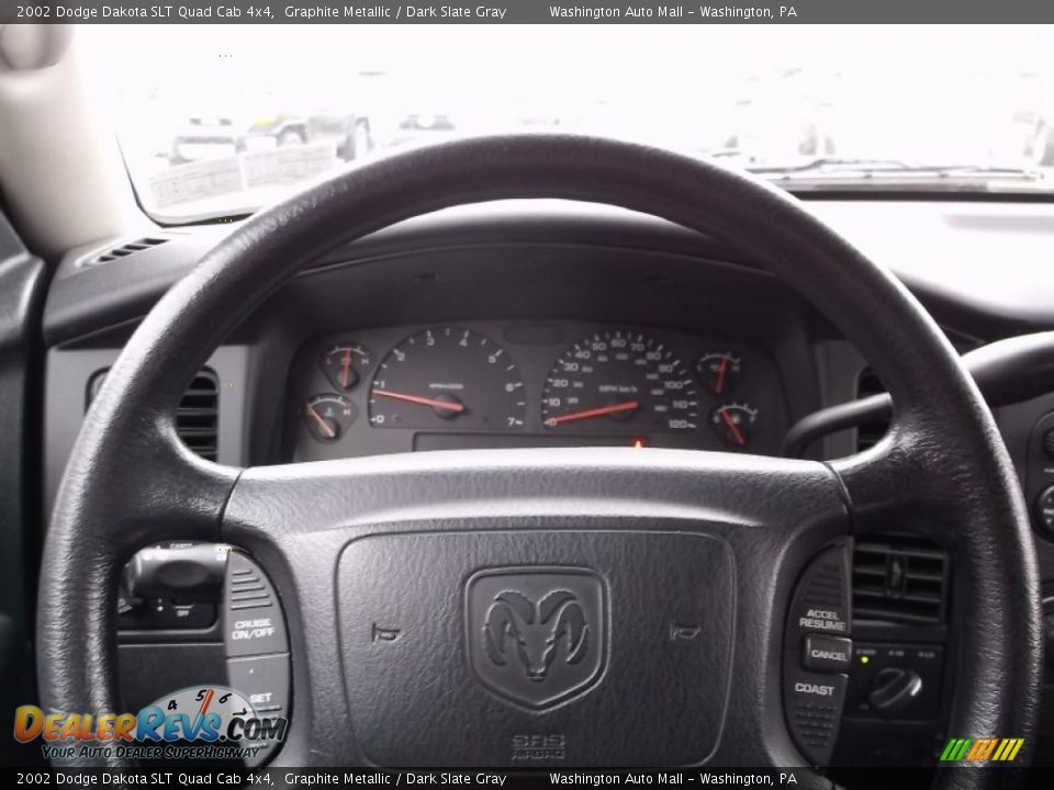 2002 Dodge Dakota SLT Quad Cab 4x4 Graphite Metallic / Dark Slate Gray Photo #15