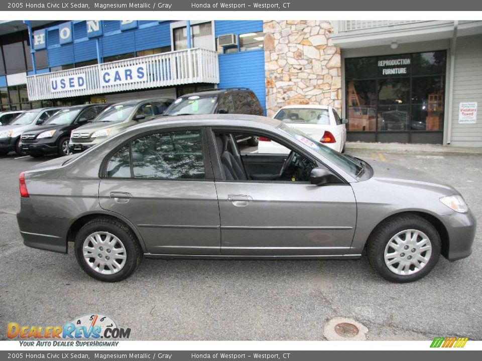 2005 Honda Civic LX Sedan Magnesium Metallic / Gray Photo #4