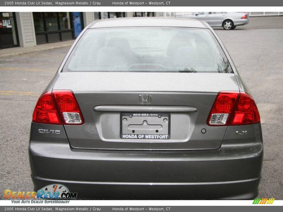 2005 Honda Civic LX Sedan Magnesium Metallic / Gray Photo #6