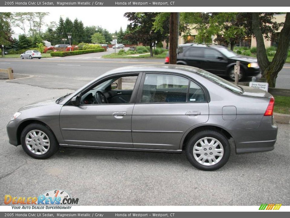 2005 Honda Civic LX Sedan Magnesium Metallic / Gray Photo #9
